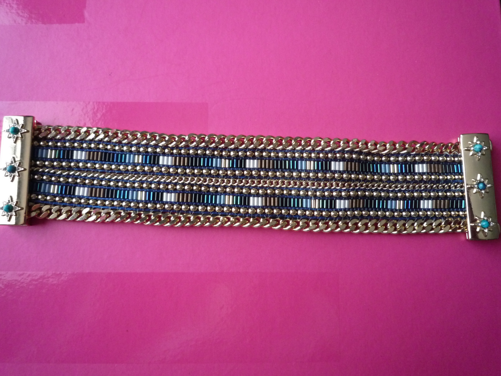 Bracelet Boho Chic Hipanema Cary Twin Turquoise et Or pour Vos Tenues d'Été
