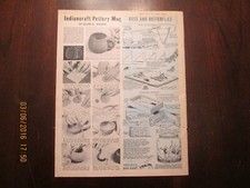 Indiancraft Pottery Mug and Bugs and Butterflies Instruction Page Boys Life 1950