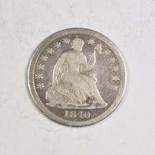 1840 SEATED LIBERTY HALF DIME ~ WITH DRAPERY! ~ BOLD FINE/VF!