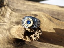 Stainless Steel Brass 45 Bullet Ring w/ Guns and Optional Glass Crystal