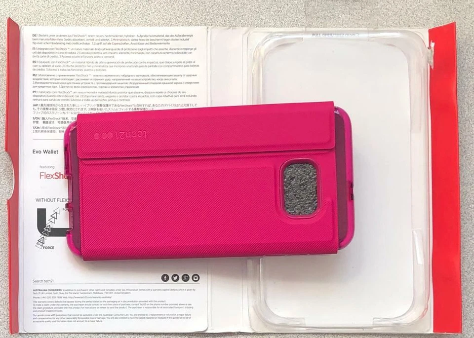 New Original Tech21 Evo Wallet Case for Samsung Galaxy S6 Edge+ Plus - Pink -! - Image 3 of 3