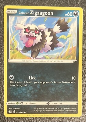 Pokémon TCG Galarian Zigzagoon Fusion Strike 159/264 Regular