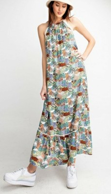 halter boho maxi dress