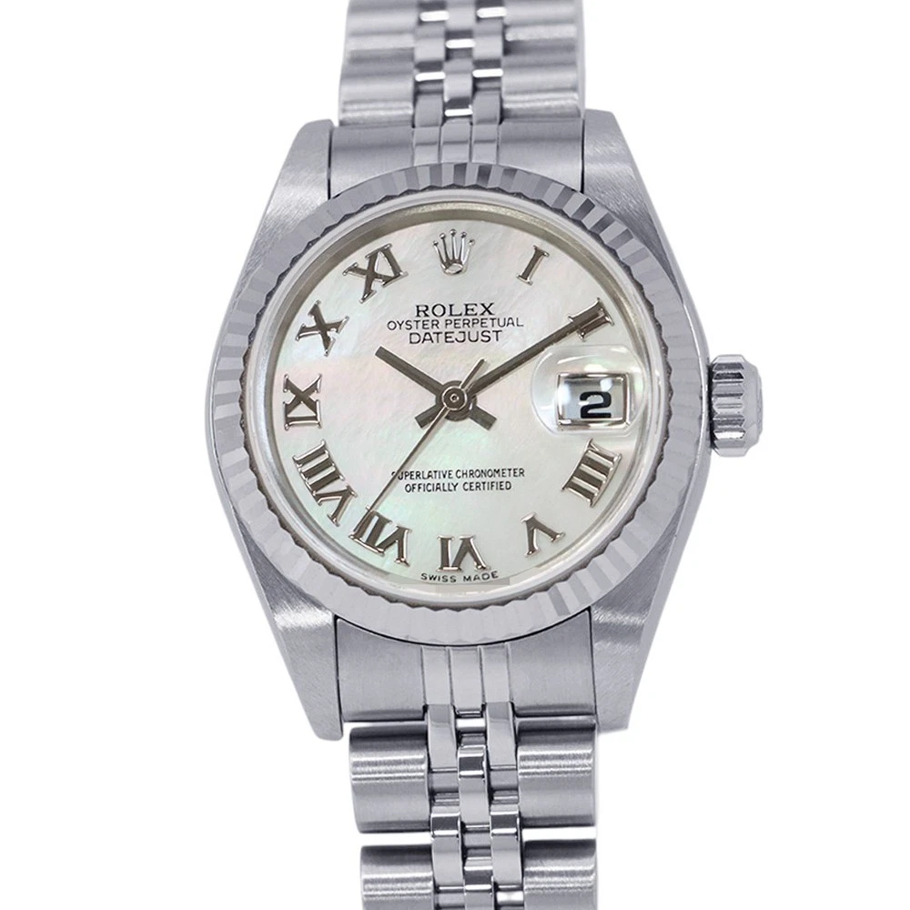 Rolex — ROLEX Datejust 26mm Stainless Steel 18K White Gold White Shell Dial 179174NR