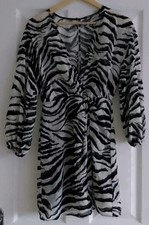 Zara Zebra Print Mini Dress Size XS Excellent Used Condition Holiday Summer