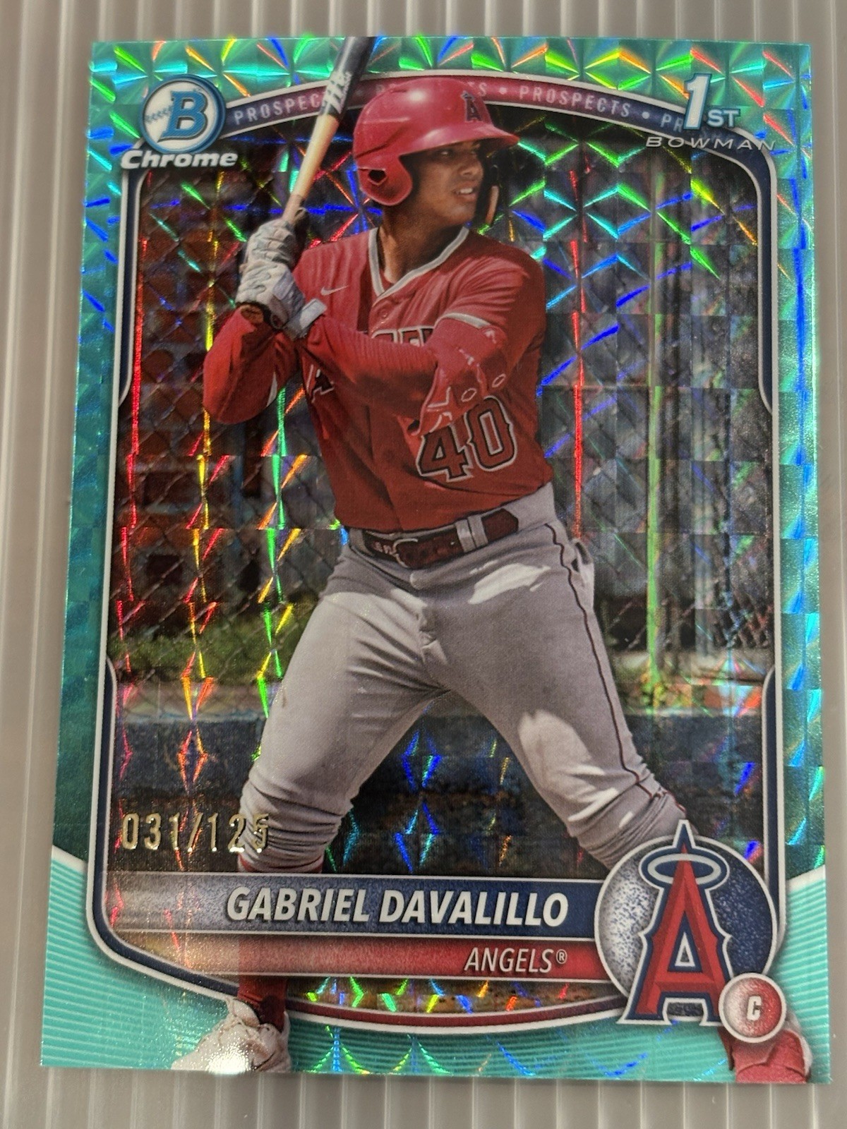 2025 Bowman Chrome- Gabriel Davalillo #BCP-178 Aqua Geometric Refractor /125 RC