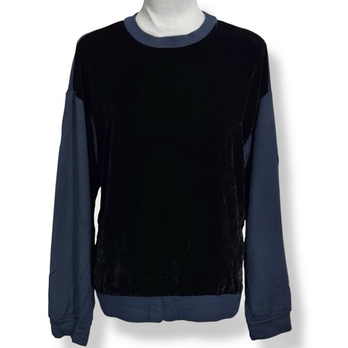 Velvet Graham & Spencer Soft Sweatshirt Size S Black Blue Relaxed Casual Comfy - Picture 1 of 14