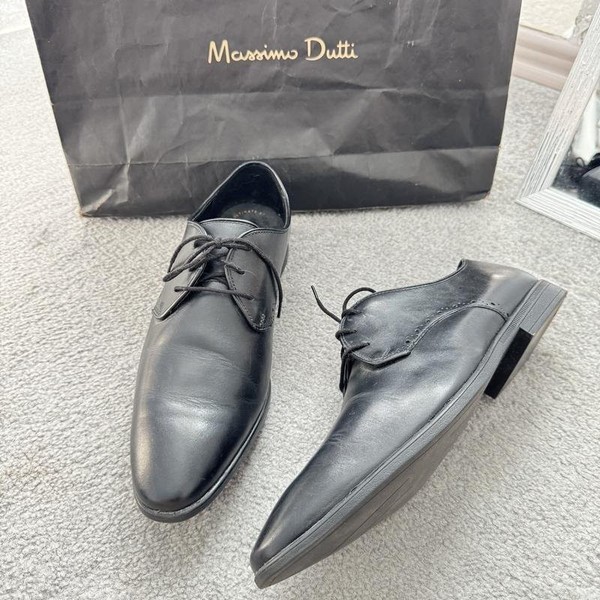 Men Clarks Heels Black Leather 43 #1PEX