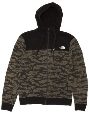 The North Face Herren Zip Hoodie Pullover Medium Grün Camouflage Baumwolle DI07