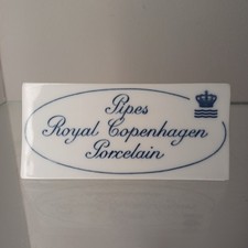 Royal Copenhagen H&auml;ndlerschild Werbung Porzellan Schild f&uuml;r Pfeifen Pieps