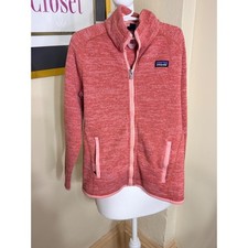 Patagonia Girls Better Sweater Full Zip Fleece Jacket Pink Heather Size M 10
