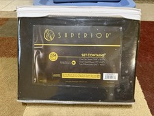 Superior Brand Ca King Black Sheet Set 4 Piece Egyptian Cotton Brand New In Bag