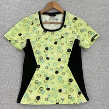 Cherokee Scrub Top Womens Extra Small Light Green Black Sides Healthcare Uniform