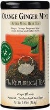 Orange Ginger Mint Herbal Tea, Caffeine Free, 36 Count | Suitable for day or