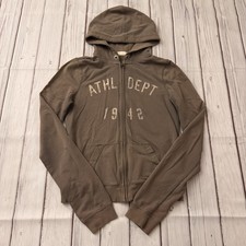Abercrombie  Fitch Hoodie Small Brown Zip Up Sweatshirt Authentic Women  s
