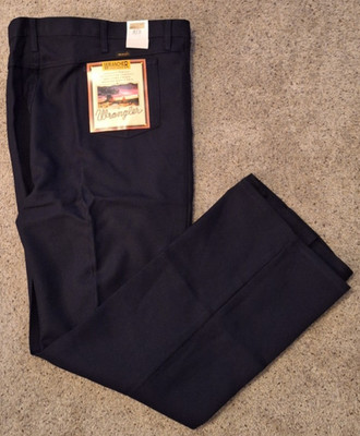 New Mens Wrangler Wrancher Dress Jeans Pants Navy Blue 48x32 Big