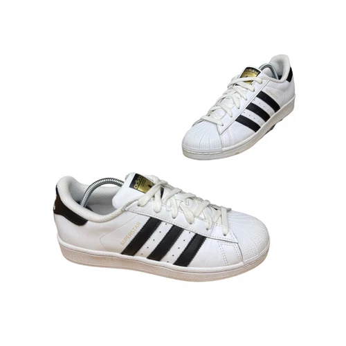 Scarpe sneakers Adidas Originals Superstar punta a conchiglia bianche C77124 nere uomo 7