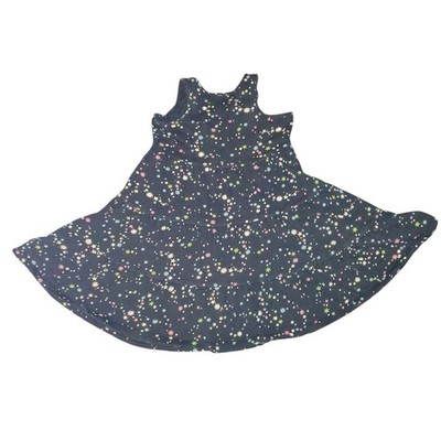 Spotted Zebra Girls Sz S 6-7 Black Multicolor Star Pattern Tier Dress Sleeveless