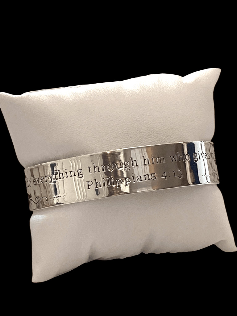 Scripture Bracelet Cuff Silver Plated - image 1
