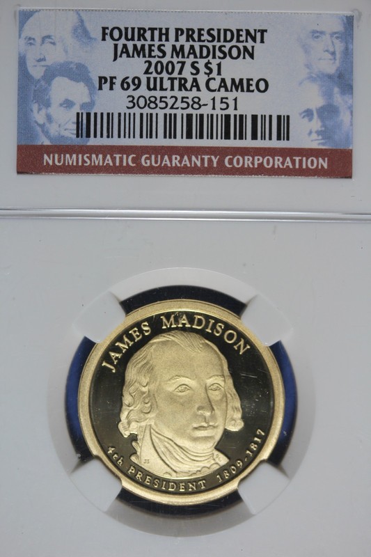 2007 S NGC JOHN ADAMS PF69 ULTRA CAMEO PRESIDENTAIL DOLLAR #B51279