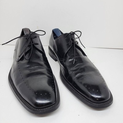 Pierre Cardin ''ROME'' Mens Black Leather 2 Eye Derbys Size US 8.5