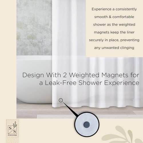 Shower Curtain Liner, Premium Lightweight Durable Waterproof 4g PEVA for Bath... - Picture 7 of 8