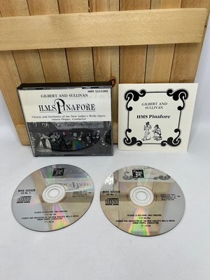 GILBERT & SULLIVAN H.M.S PINAFORE 2×CD book 1989 MHS Simon Phipps NSW OPERA