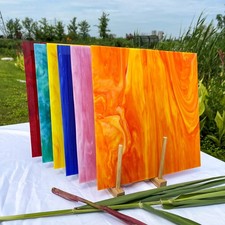 Mosaic Stained Glass Sheets 12  x 12  , 6-Pack Total 5.8sf , Colorful Cathedr...