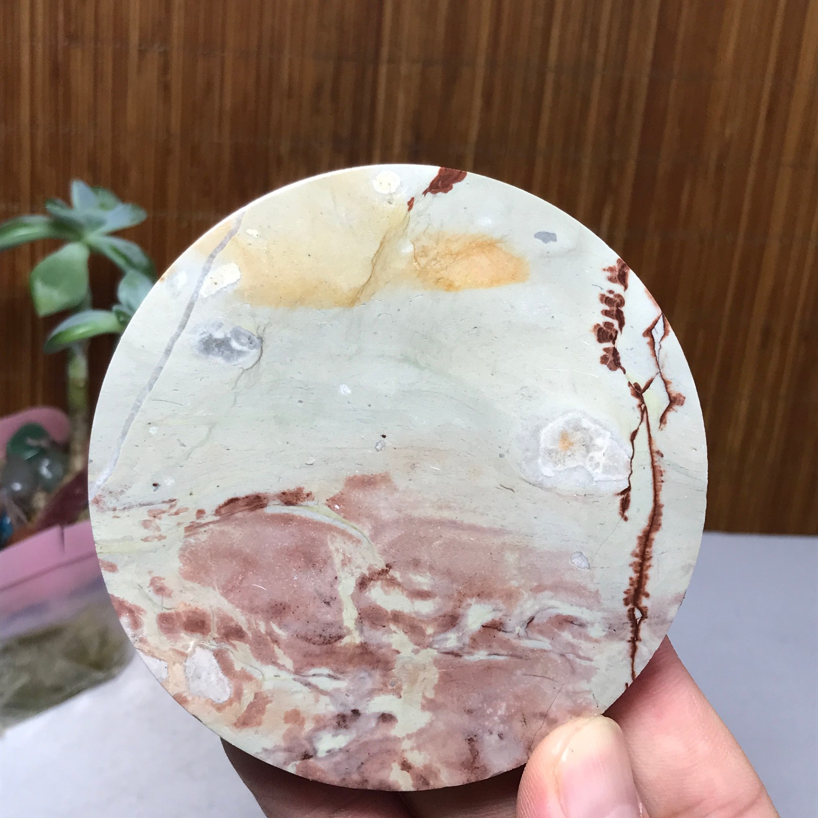 130g Pintura China Natural Piedra Cristal Adornos para Decoración Hogar A1818