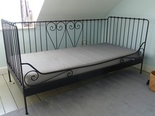 IKEA Meldal Black Metal Day Bed Single Frame with Slats