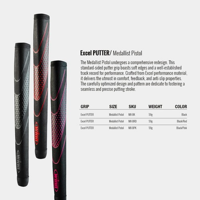 #ad 2024 Winn Medallist Pistol Excel Putter Grips pinkred or black $15.99