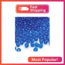 The Crafts Outlet 200pc Faceted Plastic Transparent Beads Round 6mm Royal Blue B