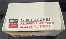 Ibico 1” Plastic Combs 48 Combs Spine Total 200 Sheet Cap Black (16222)