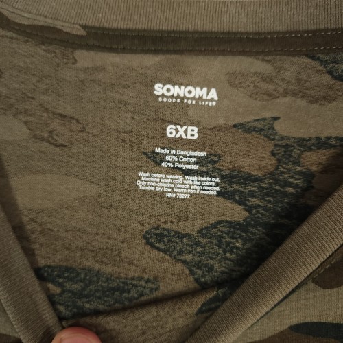 Sonoma Camicia Mimetica Uomo 6XB Grande e Alta Grafica Girocollo Manica Corta Mimetica - Foto 4 di 7