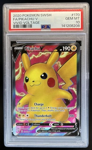 2020 Pokemon SWSH Vivid Voltage Pikachu V #170/185 PSA 10 GEM MINT