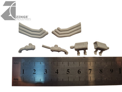 Zinge Industries AutoKill Gaslands 3 Paar Auspuff verschiedene 20mm Scale S-ZAG19