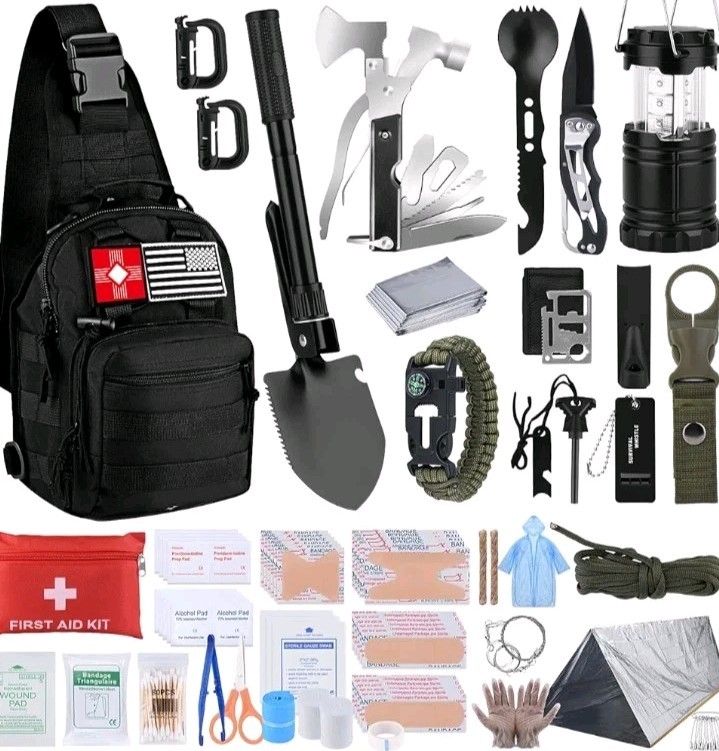 Emergency Survival Kit First Aid Bug Out Military Prepper Kit 250+ Piece Set.