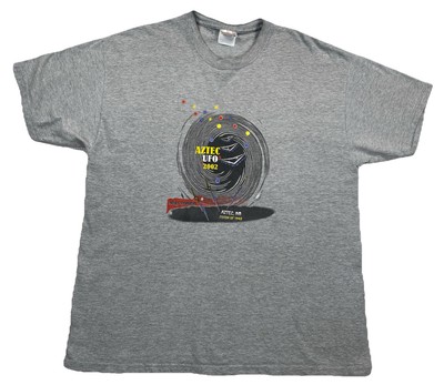 Vintage Aztec New Mexico UFO Crash Hart Canyon Alien T-Shirt XL