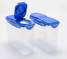 LocknLock Set of (2) 14-Cup Cereal Containers Storage Set K98771  Denim Blue