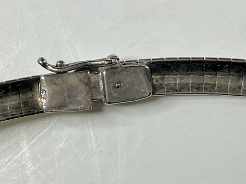 Vintage Halskette unmarkiert Sterlingsilber Kette Omega harte Halskette 16 Zoll - Bild 10 von 14