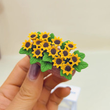 1/12 Miniatures Dollhouse Sunflowers Flower Arrangement Garden Potter Plants