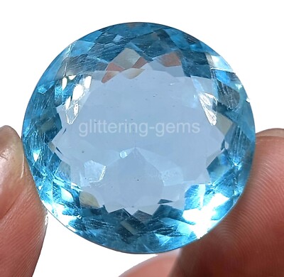 78.25 Ct Natural Sky- Blue Aquamarine Round  From Brazil Loose Gemstone 5AIQ