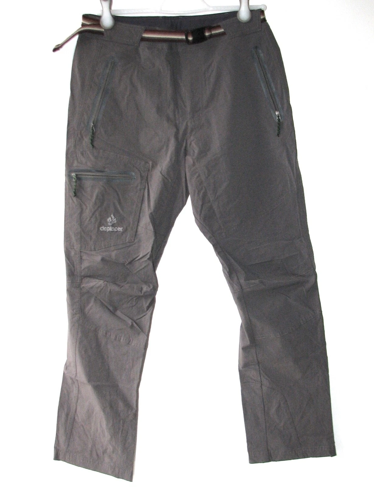NEW Deplacer Men's Lt. Gray Teflon 40+UPF Quick Dry Hiking Active Pants ~ Size S