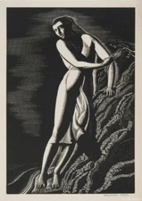 Precipice Rockwell Kent 1927 American Modernist Wood Engraving Figurative Print