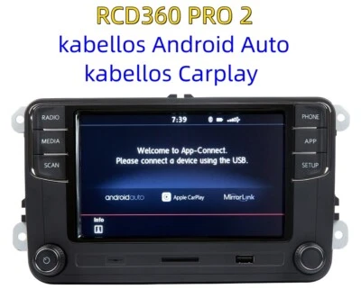 Autoradio RCD360 Pro kabellos AndroidAuto Carplay MirrorLink für VW Golf Passat - Bild 1 von 4