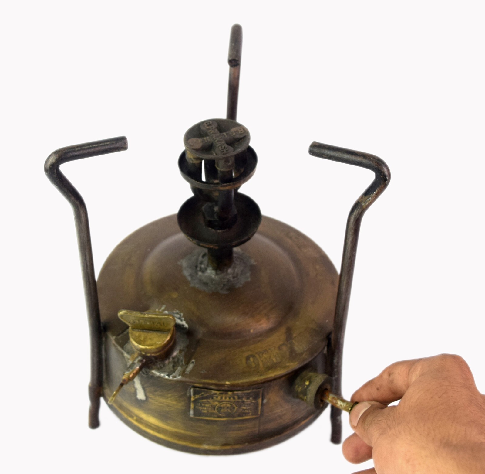 Old Indian Primax Brand Iron Kerosene Pressure Stove With Brass Tank. G66-1257