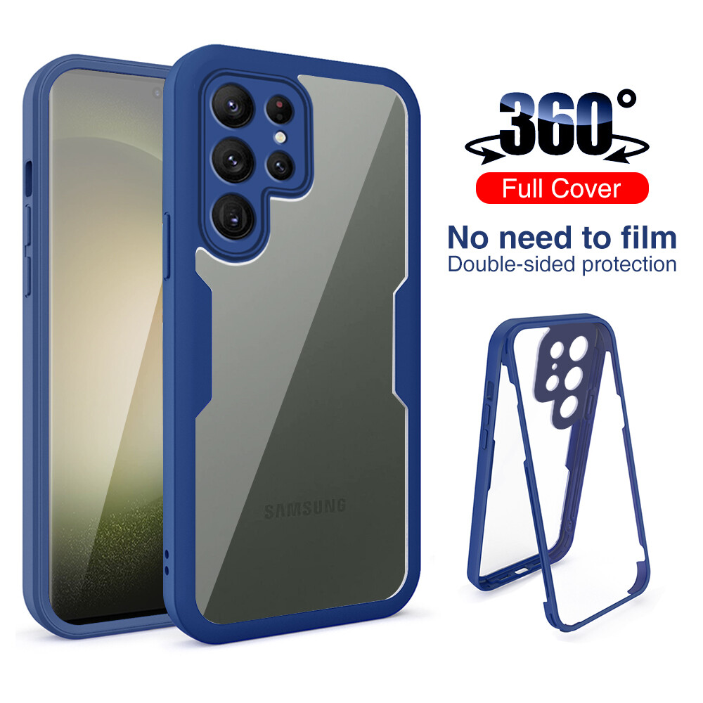 For Samsung Galaxy S25 S24 S23 S22 Ultra Double Sided Silicone 360° Case  Cover