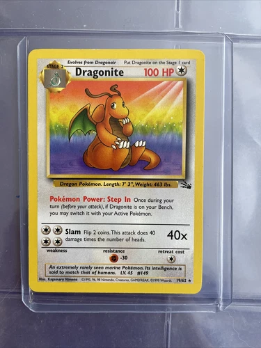 Dragonite 19/62 Non Holo - Pokemon Fossil Set Rare Card 1999 TCG