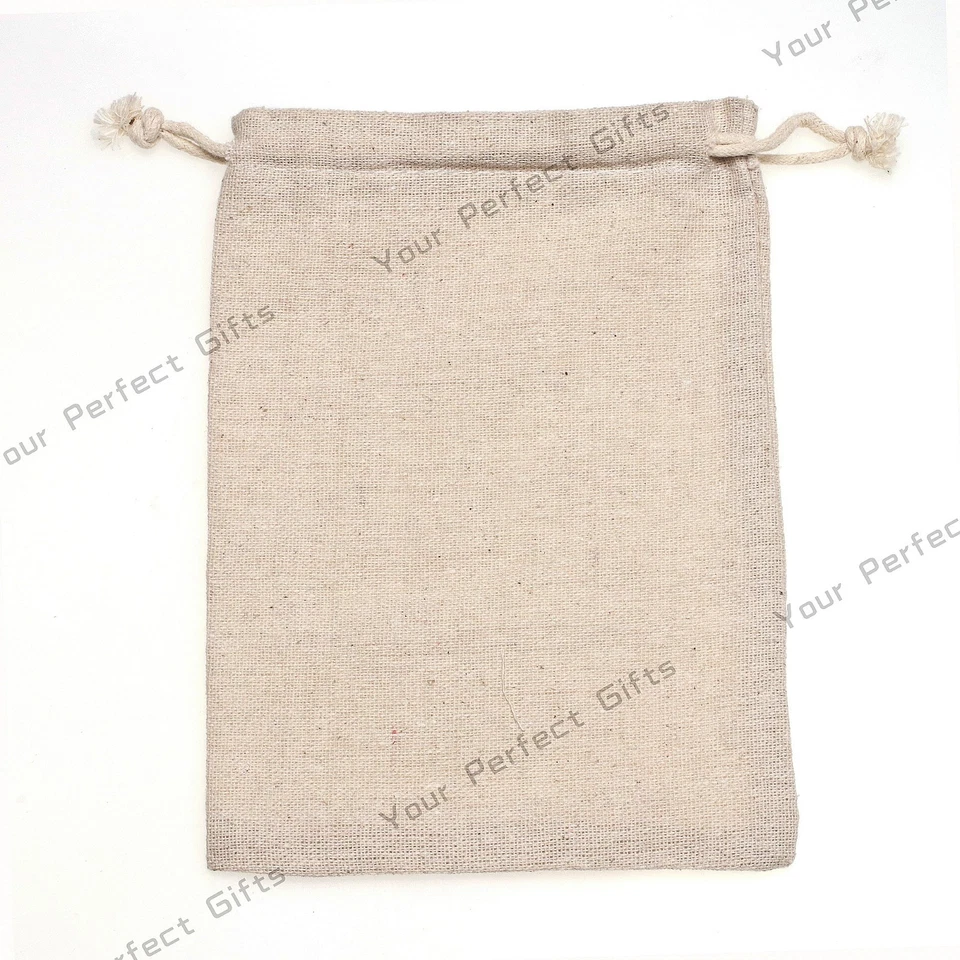 Lot of 25/50/100 Wedding Hessian Burlap Jute Favor Gift Bags Drawstring Pouch - Image 4 of 4