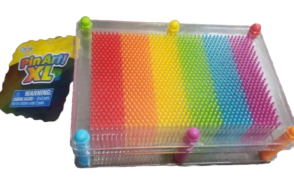 Pin Art XL Clear Rainbow Creative 3D Pin Sculpture Grin Studio NWT eBay
